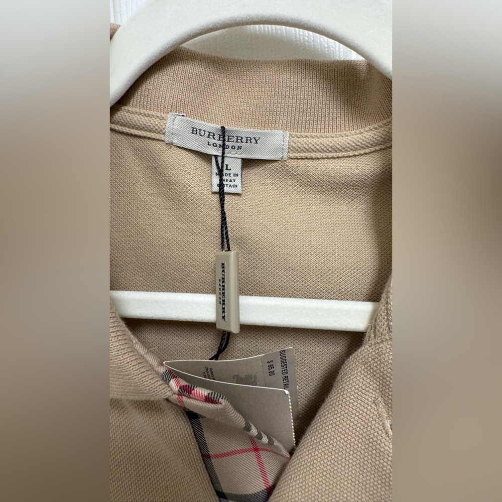 Burberry Men's Polo in Light Brown with Signature Crest - Picture 3 of 12